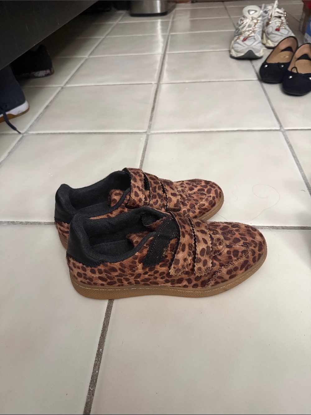 Camila Coehlo Leopard Print Velcro Casual Sneakers